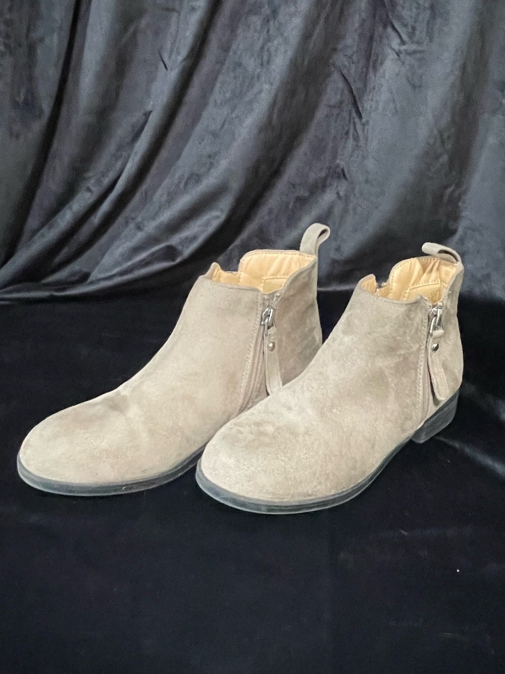 Suede Ankle Boots in Taupe